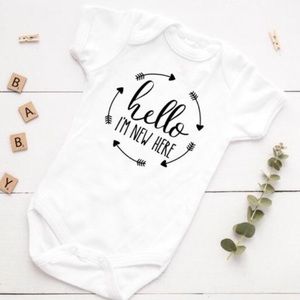 Hello I’m New Here Baby Onesie